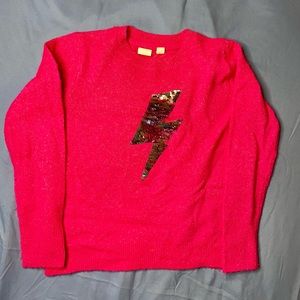 Girls Pink Swearer. Lighting Glitter Icon. Size (small) - GAP Kids